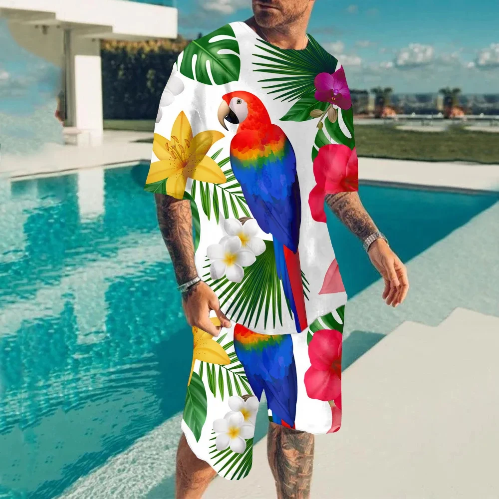 New Hawaii Sets Parrot 3D Print Tracksuit Men Short Sleeve T-shirt Vacation Streetwear T Shirts Shorts 2 Piece Sportswear
New Hawaii Sets Parrot 3D Print Tracksuit Men Short Sleeve T-shirt Vacation Streetwear T Shirts Shorts 2 Piece Sportswear