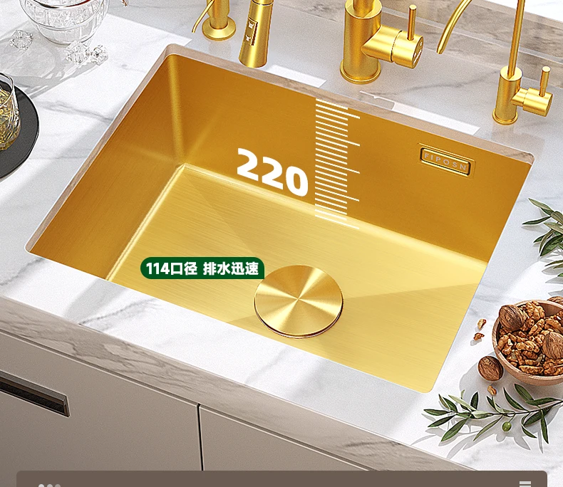 Kitchen Sink Mini Single Sink Bar Counter Thickened Vegetable Wash Basin Sink 255 Gold
Kitchen Sink Mini Single Sink Bar Counter Thickened Vegetable Wash Basin Sink 255 Gold