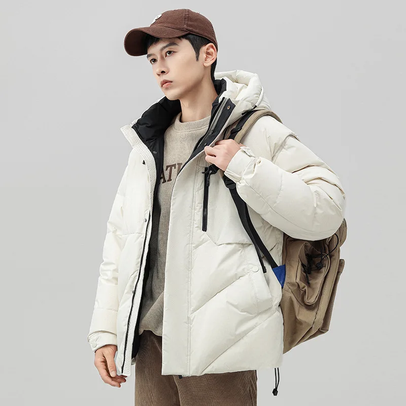 Men Winter Down Jacket Hooded Detachable Sleeves White Duck Down Warm Parka Coat Puffer Jacket Men Chaquetas Hombre JK-218
Men Winter Down Jacket Hooded Detachable Sleeves White Duck Down Warm Parka Coat Puffer Jacket Men Chaquetas Hombre JK-218