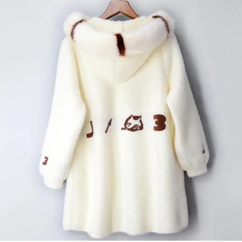Winter Mohair Coat Women Loose Casual Knitted Sweater Coat Hooded Ladies Letters Thick Warm Long Cardigan Female Harajuku Z11
Winter Mohair Coat Women Loose Casual Knitted Sweater Coat Hooded Ladies Letters Thick Warm Long Cardigan Female Harajuku Z11