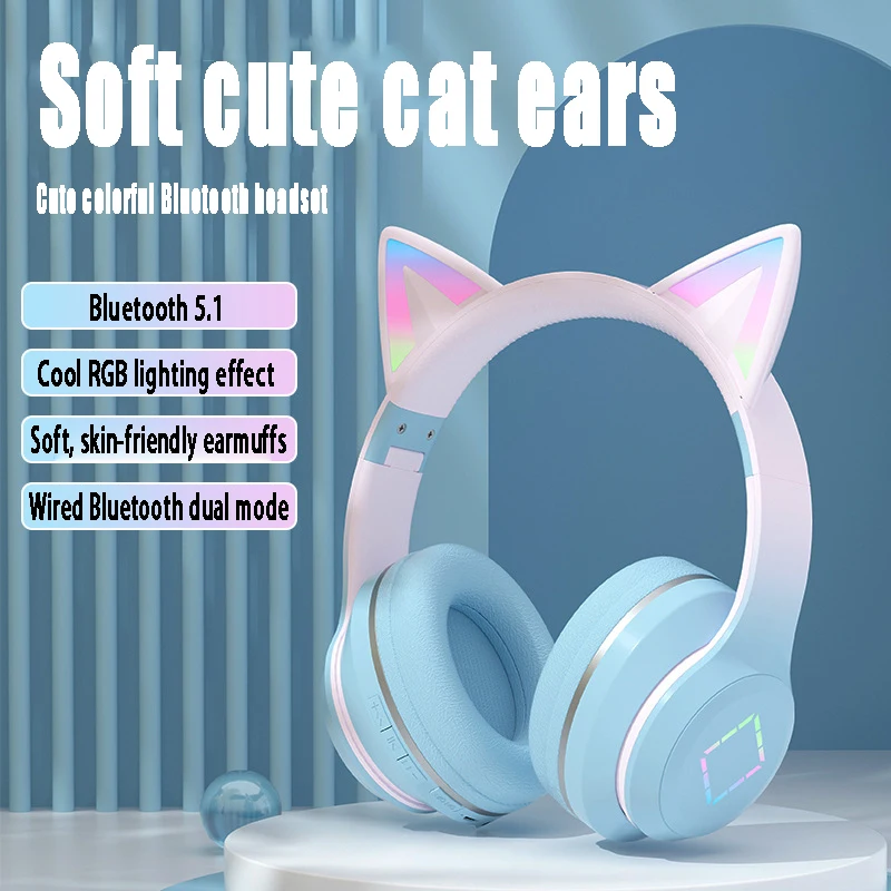 DR57 Head-mounted Wireless Bluetooth Gradient Color Children'sgames,online Lessons,calls,e-sports Head-mounted Bluetooth Headset
DR57 Head-mounted Wireless Bluetooth Gradient Color Children'sgames,online Lessons,calls,e-sports Head-mounted Bluetooth Headset
