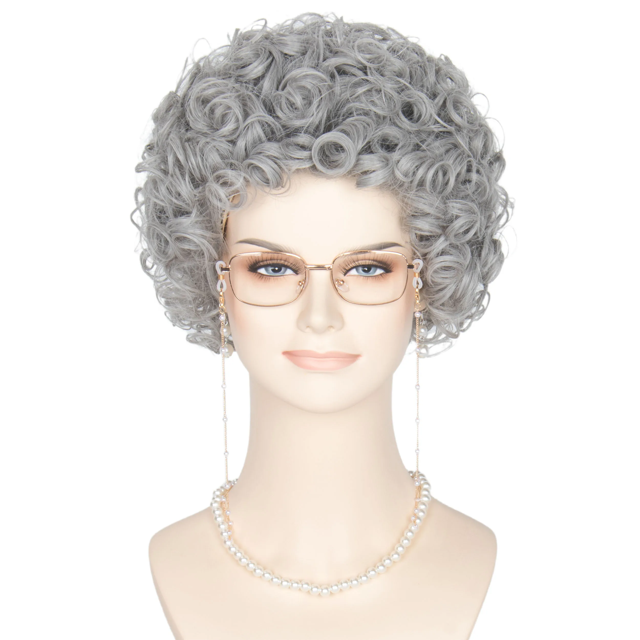 Miss U Hair Halloween Old Lady Costume Wig Set for 100 Days of School and Grandma Costumes Short Curly Grey Wig
Miss U Hair Halloween Old Lady Costume Wig Set for 100 Days of School and Grandma Costumes Short Curly Grey Wig