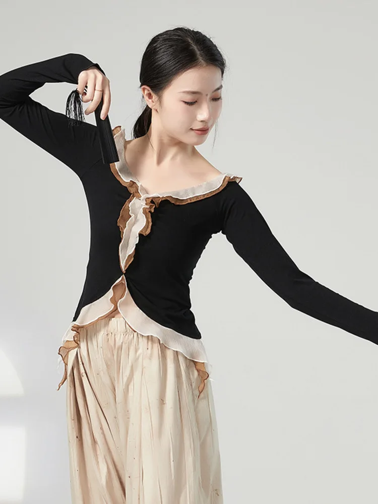 Dance Competitions Classical Slim Fit Long Sleeved Sleeve Refers to Knitted Top Modern Dance Practice Costume Wochinese Figure C
Dance Competitions Classical Slim Fit Long Sleeved Sleeve Refers to Knitted Top Modern Dance Practice Costume Wochinese Figure C