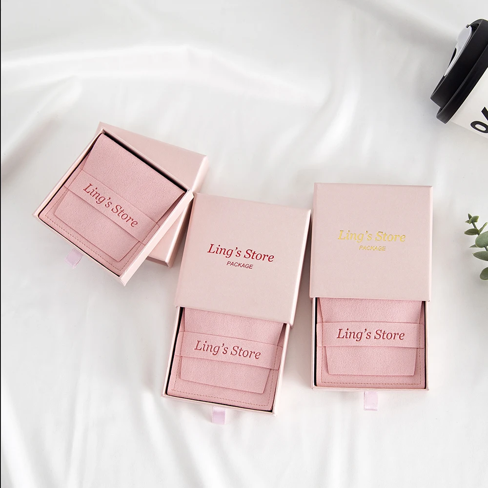 Personalized Logo 8x8cm Jewelry Bag and 9x9x2.5cm Pink Custom Drawer Paper Box Print Earring Packaging Gift Pouch Wedding Favors
Personalized Logo 8x8cm Jewelry Bag and 9x9x2.5cm Pink Custom Drawer Paper Box Print Earring Packaging Gift Pouch Wedding Favors