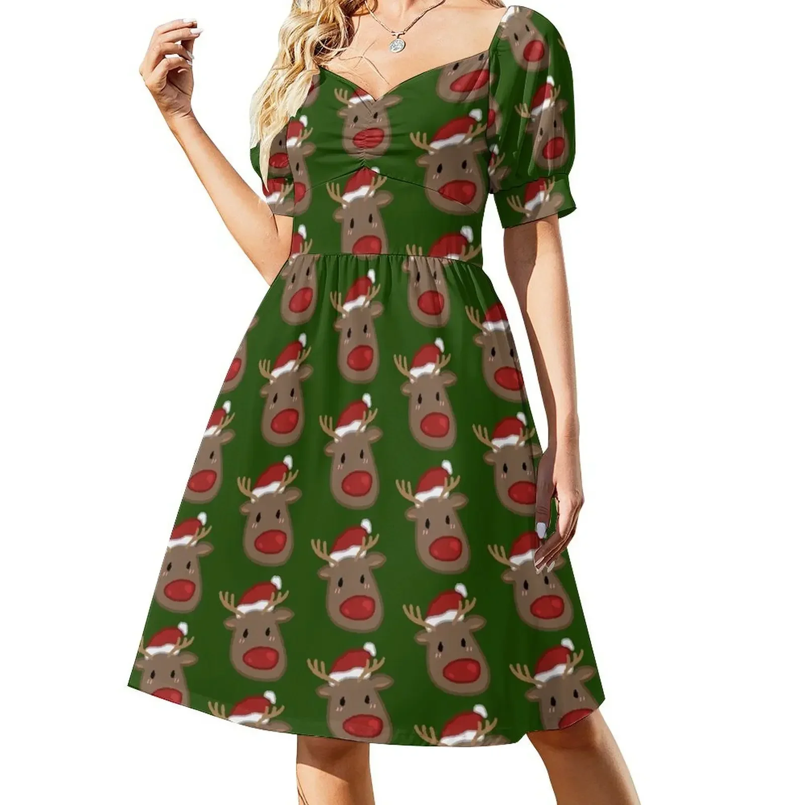 Rudolph The Reindeer (With Santa Hat!) Short-Sleeved Dress elegant dress women's elegant loose dresses Dress
Rudolph The Reindeer (With Santa Hat!) Short-Sleeved Dress elegant dress women's elegant loose dresses Dress