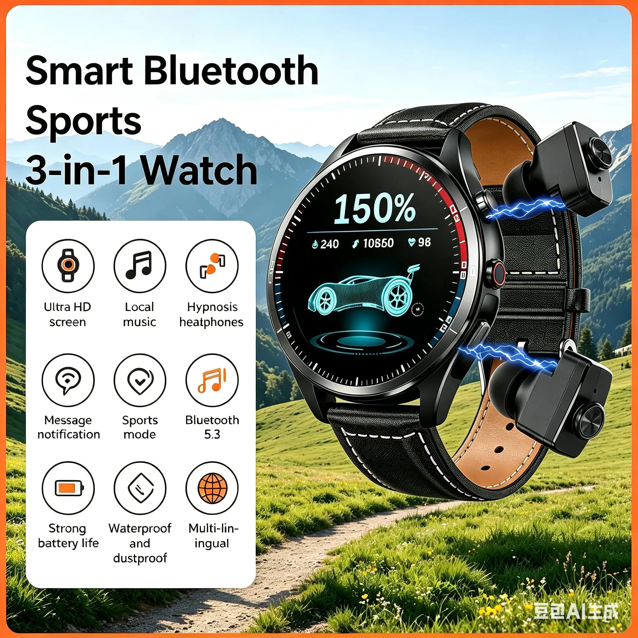 Умные спортивные часы 3-в-1 с Bluetooth, 1,39-дюймовым сенсорным экраном, наушниками Hypnosis, памятью 512 МБ и ультратонким корпусом 13,2 мм
Умные спортивные часы 3-в-1 с Bluetooth, 1,39-дюймовым сенсорным экраном, наушниками Hypnosis, памятью 512 МБ и ультратонким корпусом 13,2 мм