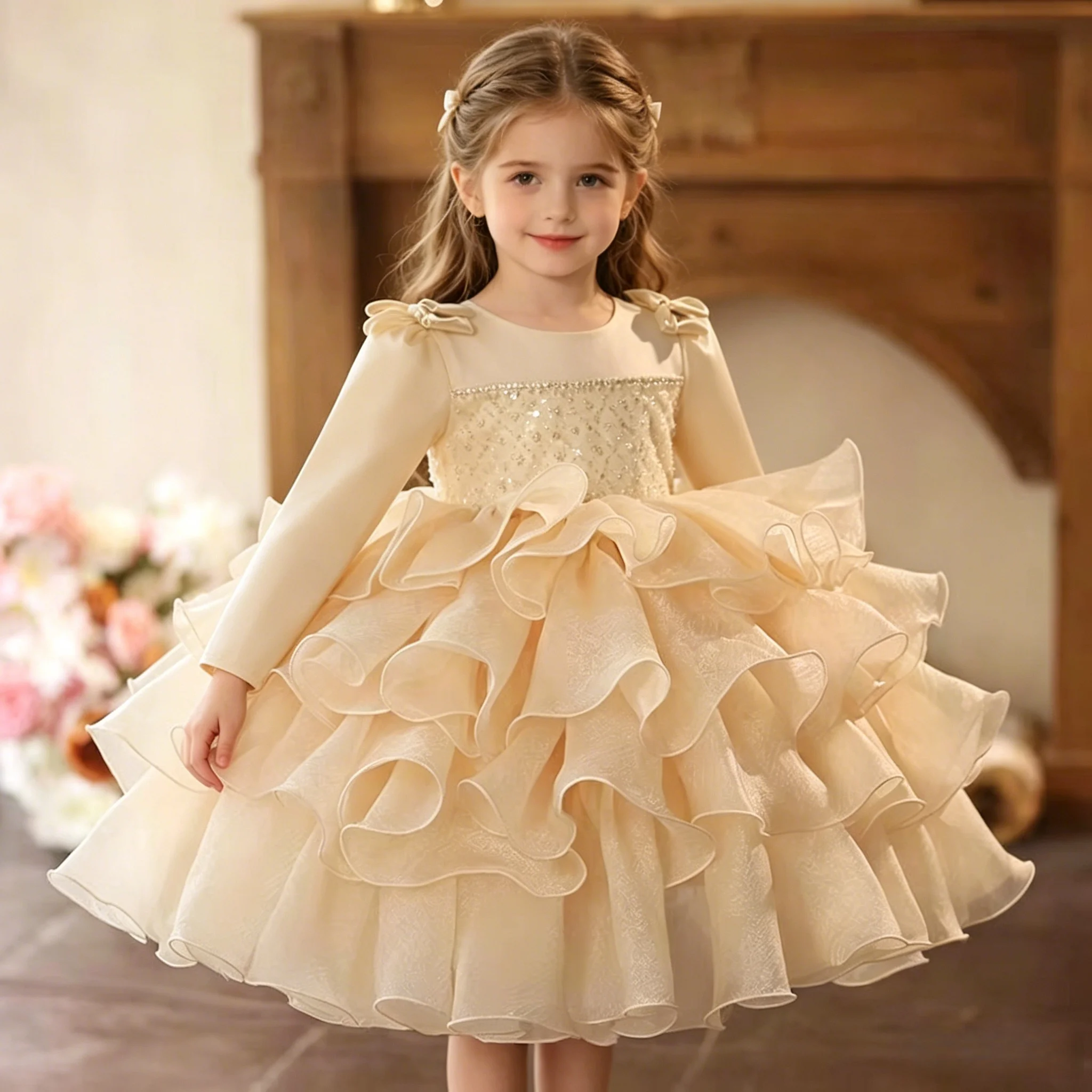 Girl Dress Bowed For Kids Wedding Birthday Holiday Princess Gown Party Dress Performance Pageant Evening Gown Flower Girl Dress
Girl Dress Bowed For Kids Wedding Birthday Holiday Princess Gown Party Dress Performance Pageant Evening Gown Flower Girl Dress