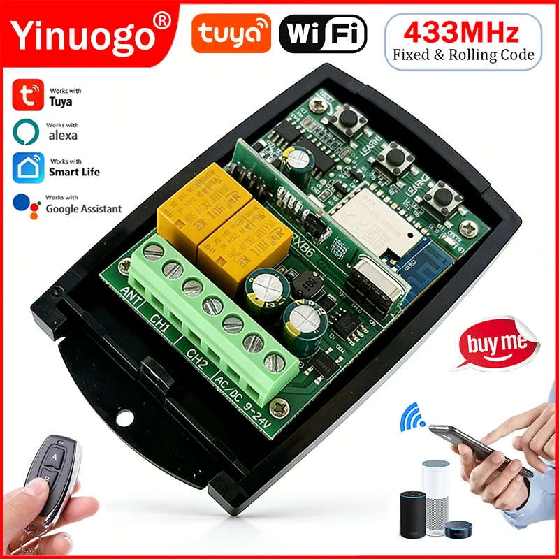 433MHz Tuya WIFI Smart Switch Receiver Universal Garage Door Opener Remote Control Receiver 433.92MHz Fixed Code Rolling Code
433MHz Tuya WIFI Smart Switch Receiver Universal Garage Door Opener Remote Control Receiver 433.92MHz Fixed Code Rolling Code
