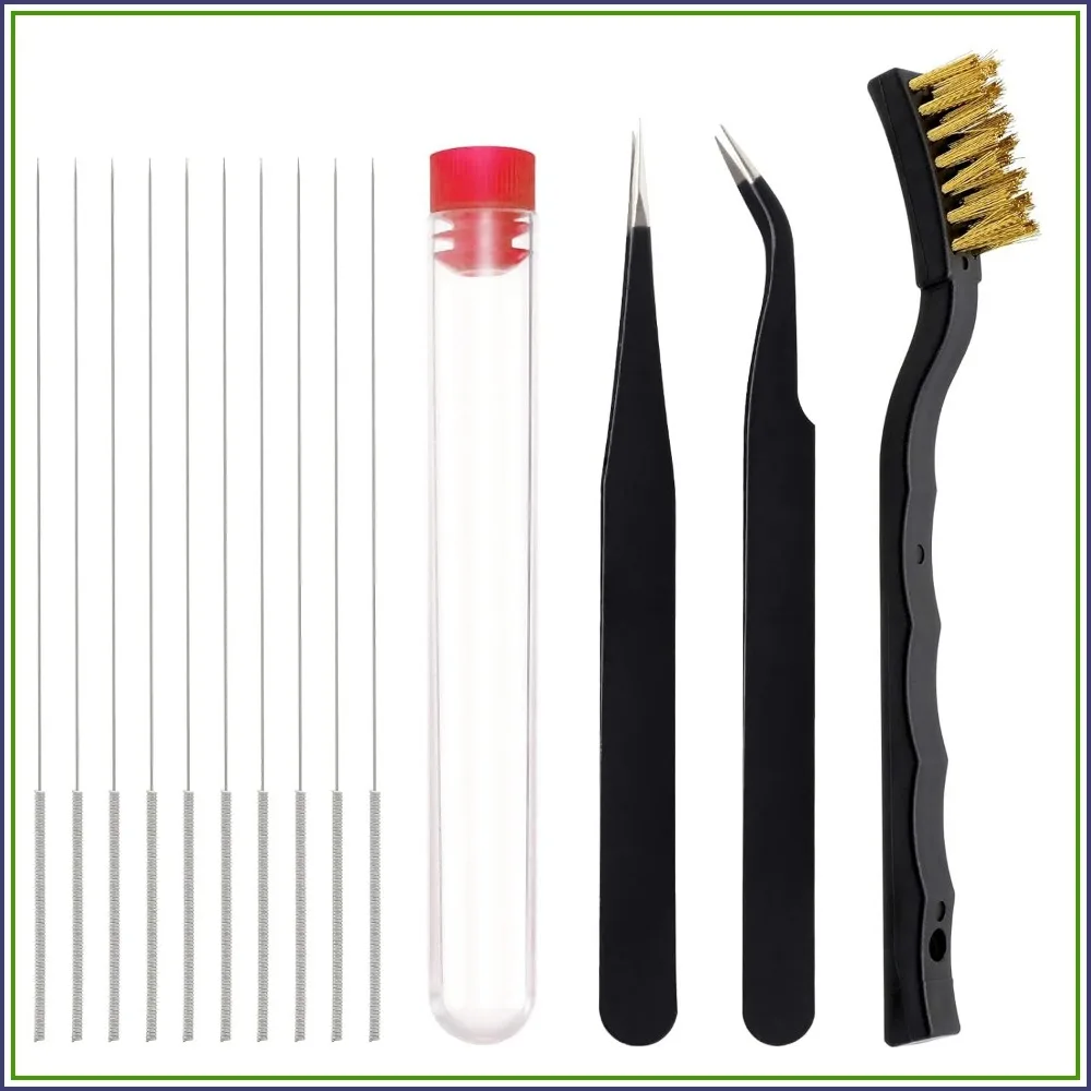 3D Printer Nozzle Cleaning Kit - 13 Pcs Unclogging Tools with Needles, Tweezers, Copper Brush
3D Printer Nozzle Cleaning Kit - 13 Pcs Unclogging Tools with Needles, Tweezers, Copper Brush