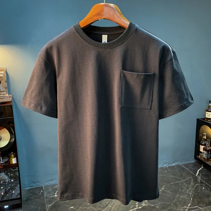 Summer 2025 solid color versatile pocket style short sleeved T-shirt for men's casual simple round neck tops
Summer 2025 solid color versatile pocket style short sleeved T-shirt for men's casual simple round neck tops