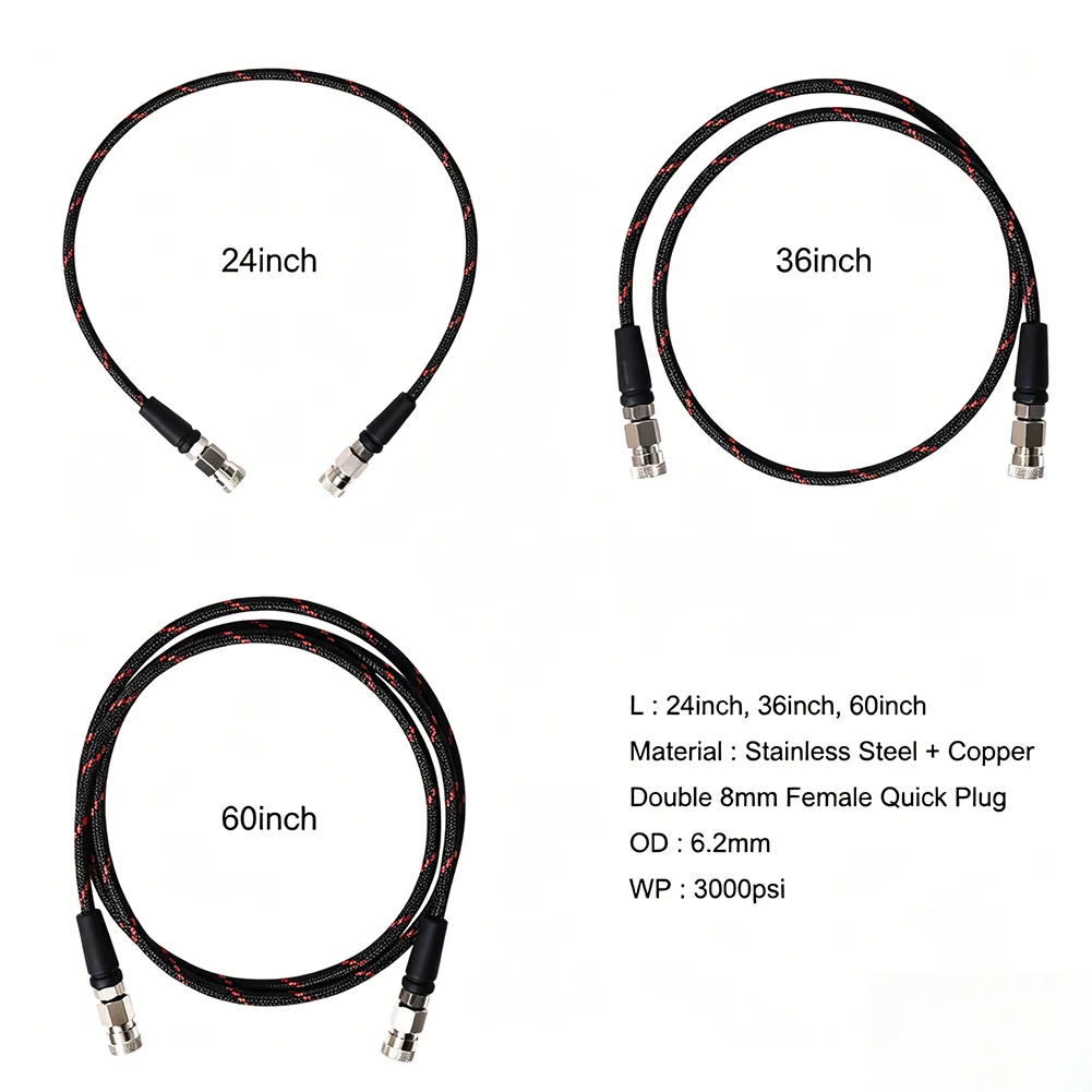 Stainless Steel M10 Female-to-Female Scuba Air Fill Hose for Dive Tank Inflation Systems and Compressors Rated 3000 PSI
Stainless Steel M10 Female-to-Female Scuba Air Fill Hose for Dive Tank Inflation Systems and Compressors Rated 3000 PSI