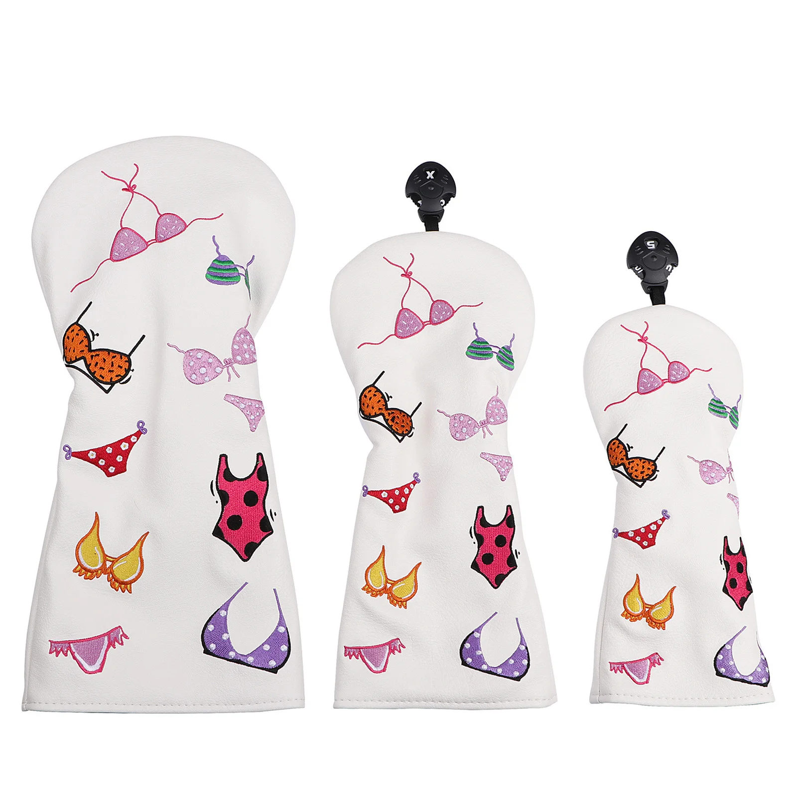 3Pcs/Set Bikini Embroidery Golf Club Head Covers PU Leather Driver Fairway Hybrid Club Protector with Lining
3Pcs/Set Bikini Embroidery Golf Club Head Covers PU Leather Driver Fairway Hybrid Club Protector with Lining