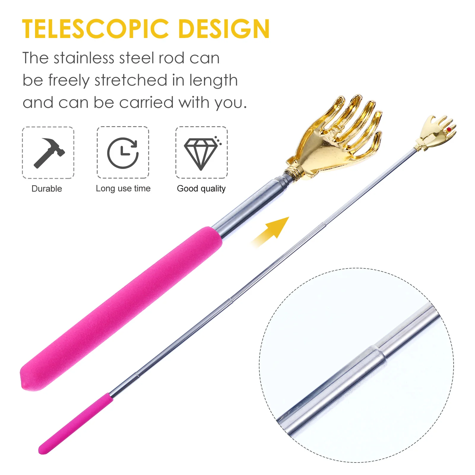 4pcs Claw Scratcher Retractable Metal Tool For Itch Relief Scratcher Scratching Stick Back Massager Device
4pcs Claw Scratcher Retractable Metal Tool For Itch Relief Scratcher Scratching Stick Back Massager Device