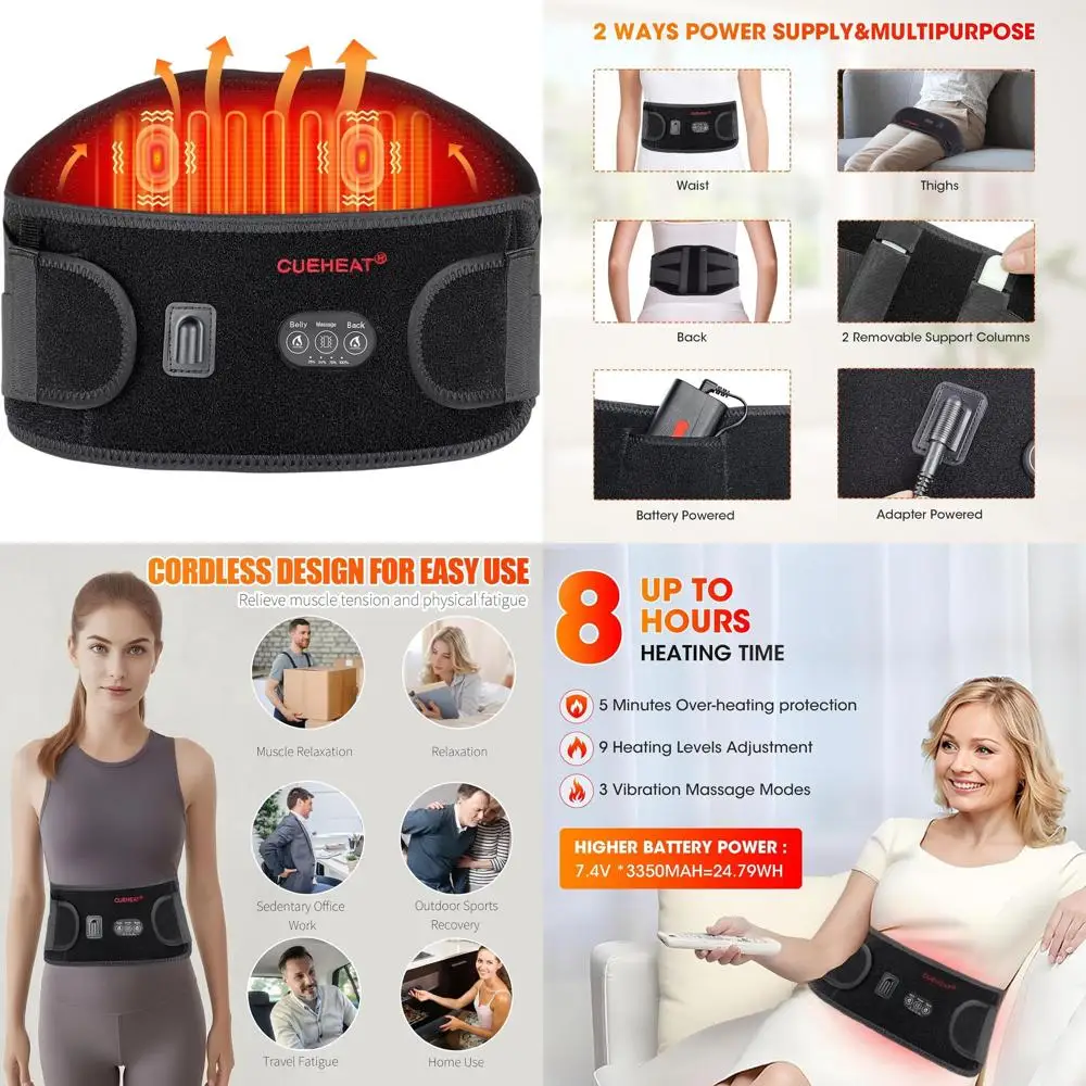 Беспроводной массажный пояс для облегчения боли в пояснице, перезаряжаемый, улучшенная модель 45, черный
Беспроводной массажный пояс для облегчения боли в пояснице, перезаряжаемый, улучшенная модель 45, черный