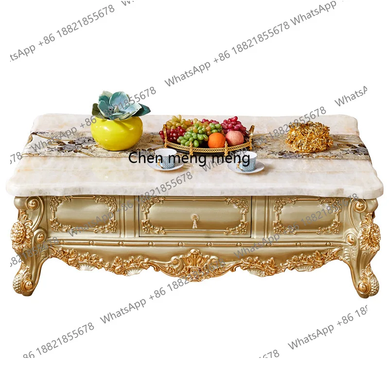 European marble coffee table TV cabinet combination American villa luxury living room tea table solid wood
European marble coffee table TV cabinet combination American villa luxury living room tea table solid wood