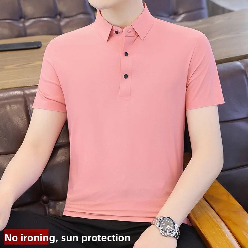 Fashionable Ice Silk Short Sleeve Shirt Summer Trendy Brand Turn-down Collar Slim Fit T-shirt Spring Business Gentleman ...
Fashionable Ice Silk Short Sleeve Shirt Summer Trendy Brand Turn-down Collar Slim Fit T-shirt Spring Business Gentleman ...