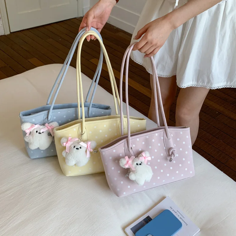 Cute girl polka dot underarm baguette bag women's large capacity versatile tote bag niche fashion shoulder satchel
Cute girl polka dot underarm baguette bag women's large capacity versatile tote bag niche fashion shoulder satchel