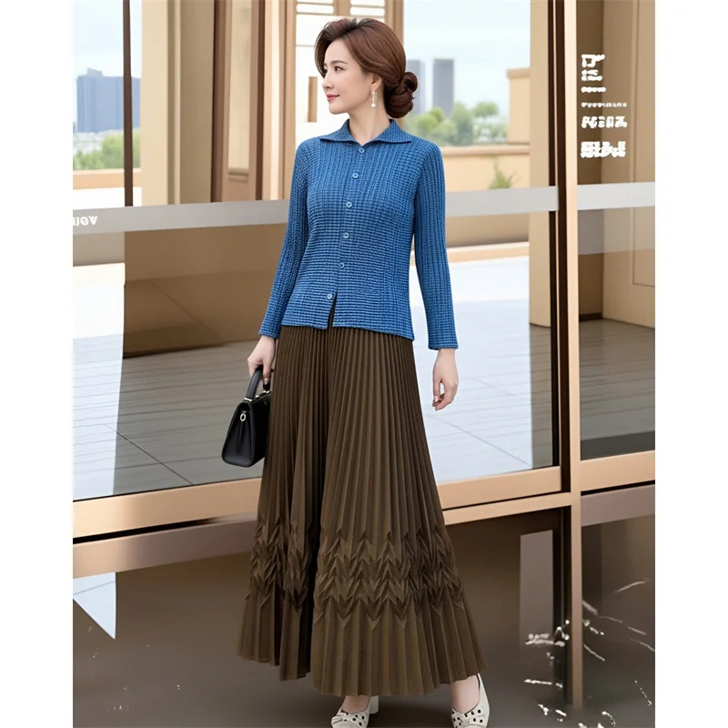 Miyake High-end Pleated Women's Long Sleeve Shirt Simple Fashion Lightweight Single Breasted Lapel Elastic Blouse Top 2DB6592
Miyake High-end Pleated Women's Long Sleeve Shirt Simple Fashion Lightweight Single Breasted Lapel Elastic Blouse Top 2DB6592
