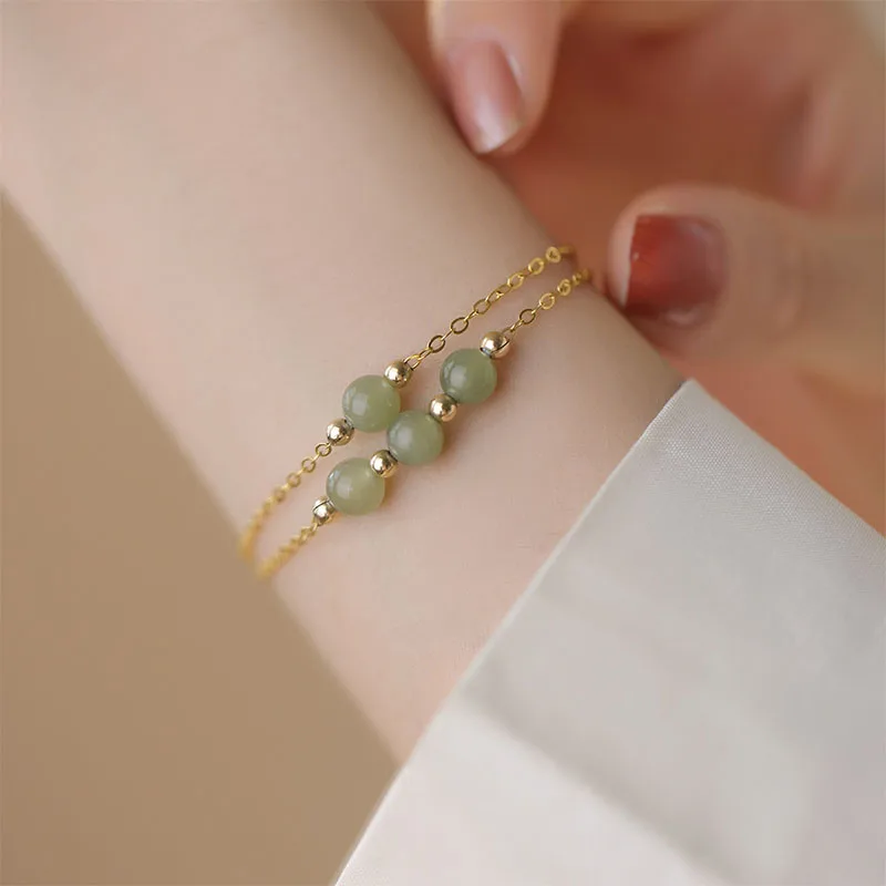 VENTFILLE Gold Color Hetian Jade Bracelet For Women Girl Round Bead Simplicity Lucky Jewelry Birthday Gift Dropshipping
VENTFILLE Gold Color Hetian Jade Bracelet For Women Girl Round Bead Simplicity Lucky Jewelry Birthday Gift Dropshipping