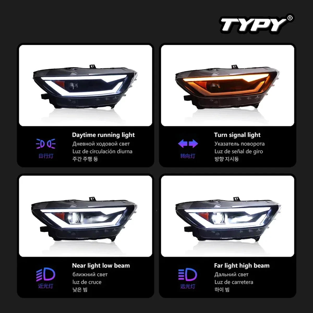 TYPY New LED Head Lamp Upgrade Modified For Ford Mustang Headlight 2015-2017 Dynamic Signal Head Lamp Auto Accessories
TYPY New LED Head Lamp Upgrade Modified For Ford Mustang Headlight 2015-2017 Dynamic Signal Head Lamp Auto Accessories