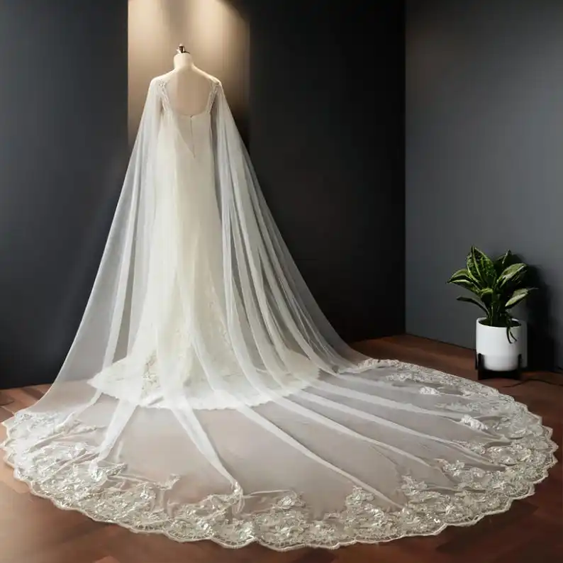 Lace Wedding Veil Long Lace Bridal Veil White Ivory Chapel Tulle Long Cathedral Wedding Jackets Wrap Headpiece
Lace Wedding Veil Long Lace Bridal Veil White Ivory Chapel Tulle Long Cathedral Wedding Jackets Wrap Headpiece