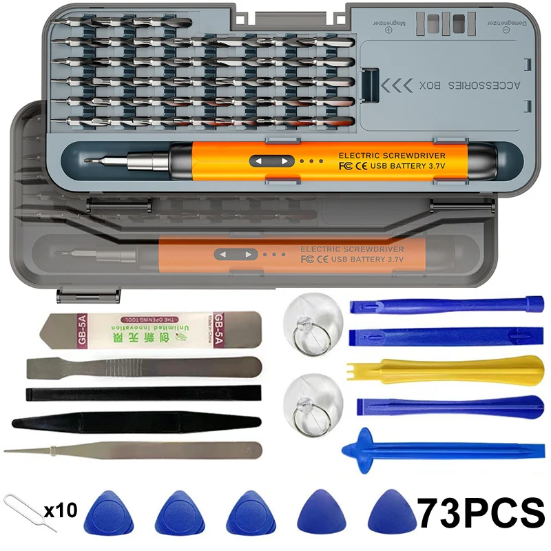 73PCS Wireless Electric Screwdriver Screw driver Rechargeable Bits fo Mobile Phone Cell Laptop Computer Repair CRV Opening Tool
73PCS Wireless Electric Screwdriver Screw driver Rechargeable Bits fo Mobile Phone Cell Laptop Computer Repair CRV Opening Tool