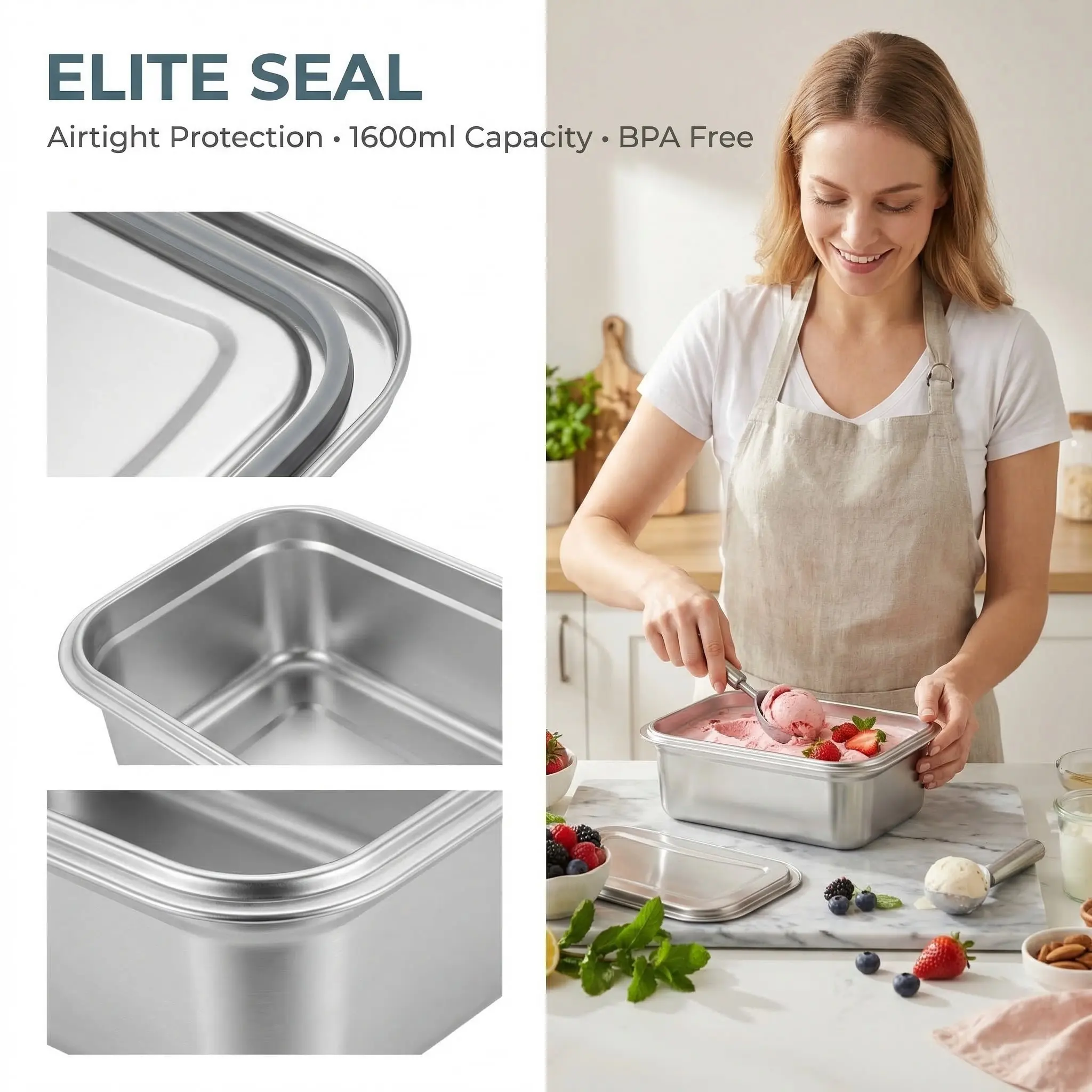 Ice Cream Containers Stainless Steel Bento Box Freezer Food Storage Containers Ice Cream Barrel kitchen Refrigerator Storage Box
Ice Cream Containers Stainless Steel Bento Box Freezer Food Storage Containers Ice Cream Barrel kitchen Refrigerator Storage Box