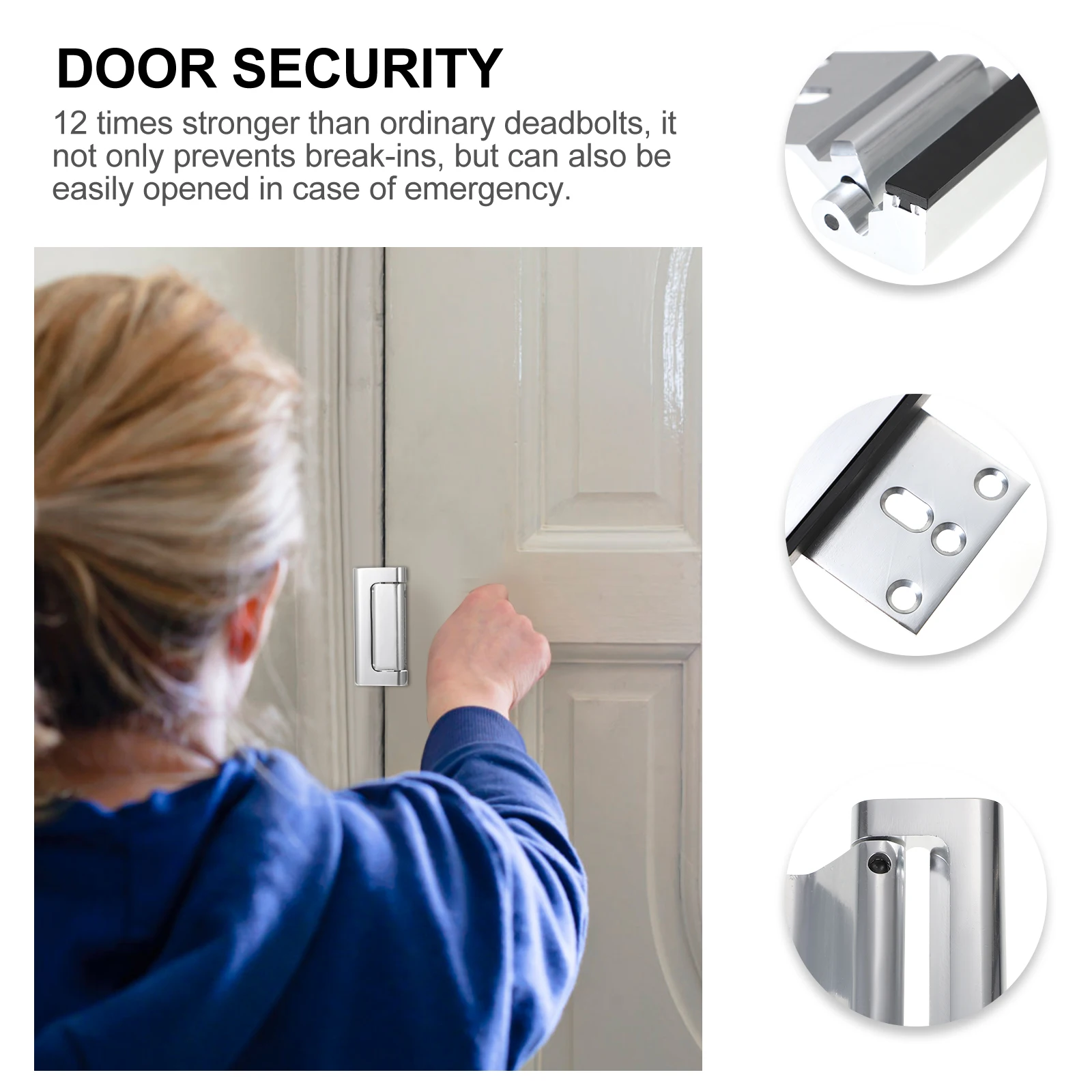 Aluminum Alloy Heavy Duty Door Lock Reinforcement Child Safety Front Door Security Latch Anti Kick Easy Install No Key Required
Aluminum Alloy Heavy Duty Door Lock Reinforcement Child Safety Front Door Security Latch Anti Kick Easy Install No Key Required