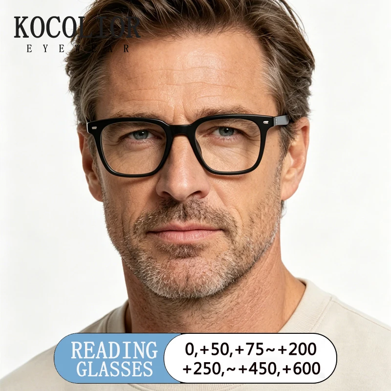 KOCOLIOR Vintage Square Bolt Frame Man Reading Glasses Anti Blue Ray Presbyopic Eyewear With Diopter 0+1.0 +2.0 +2.25 +3.0~+6.0
KOCOLIOR Vintage Square Bolt Frame Man Reading Glasses Anti Blue Ray Presbyopic Eyewear With Diopter 0+1.0 +2.0 +2.25 +3.0~+6.0
