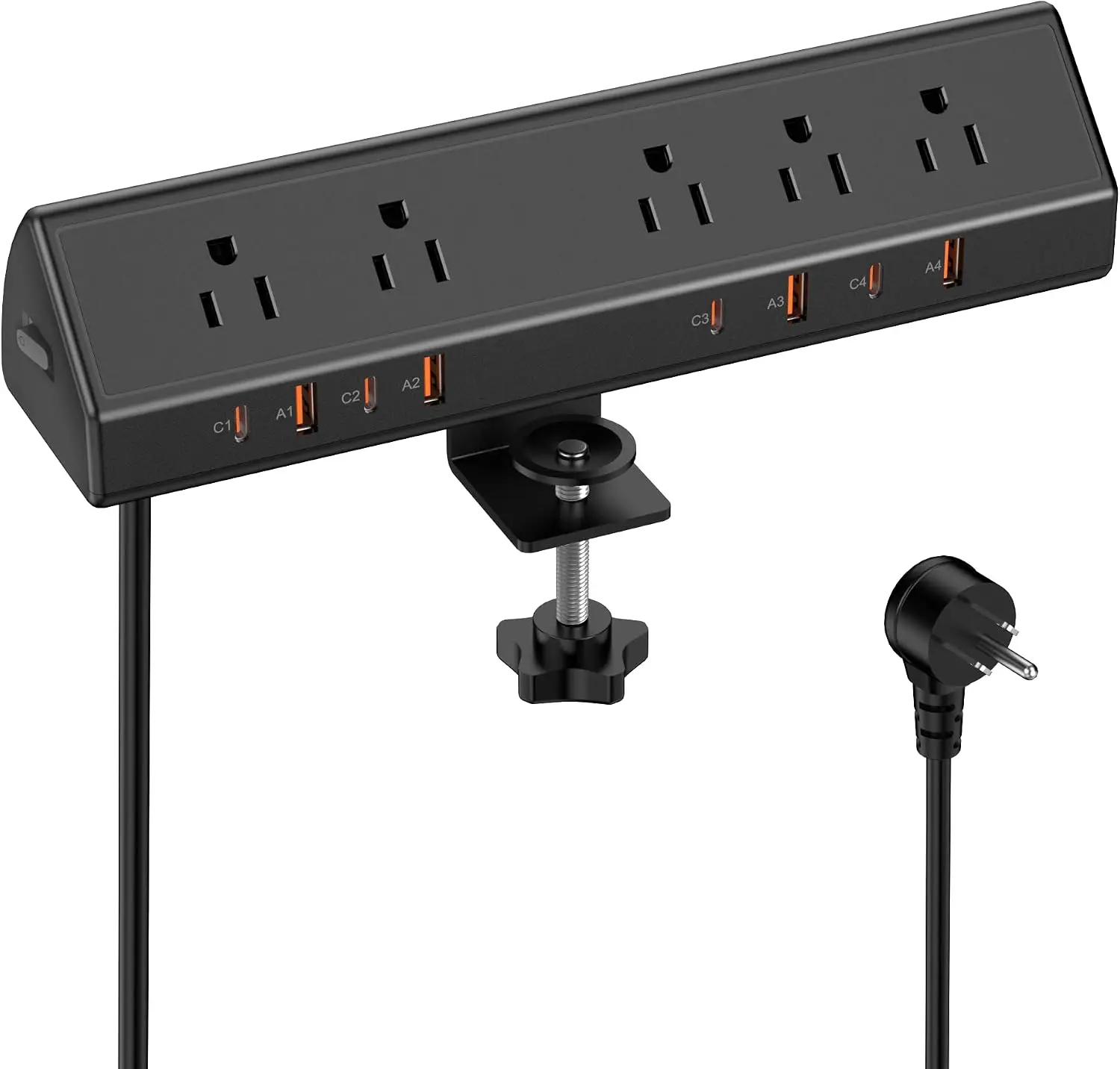 Desk Clamp Power Strip, 65W Fast Charging Station, 8 USB Ports & 5 AC Outlets, 1200J Surge Protector, 6ft
Desk Clamp Power Strip, 65W Fast Charging Station, 8 USB Ports & 5 AC Outlets, 1200J Surge Protector, 6ft