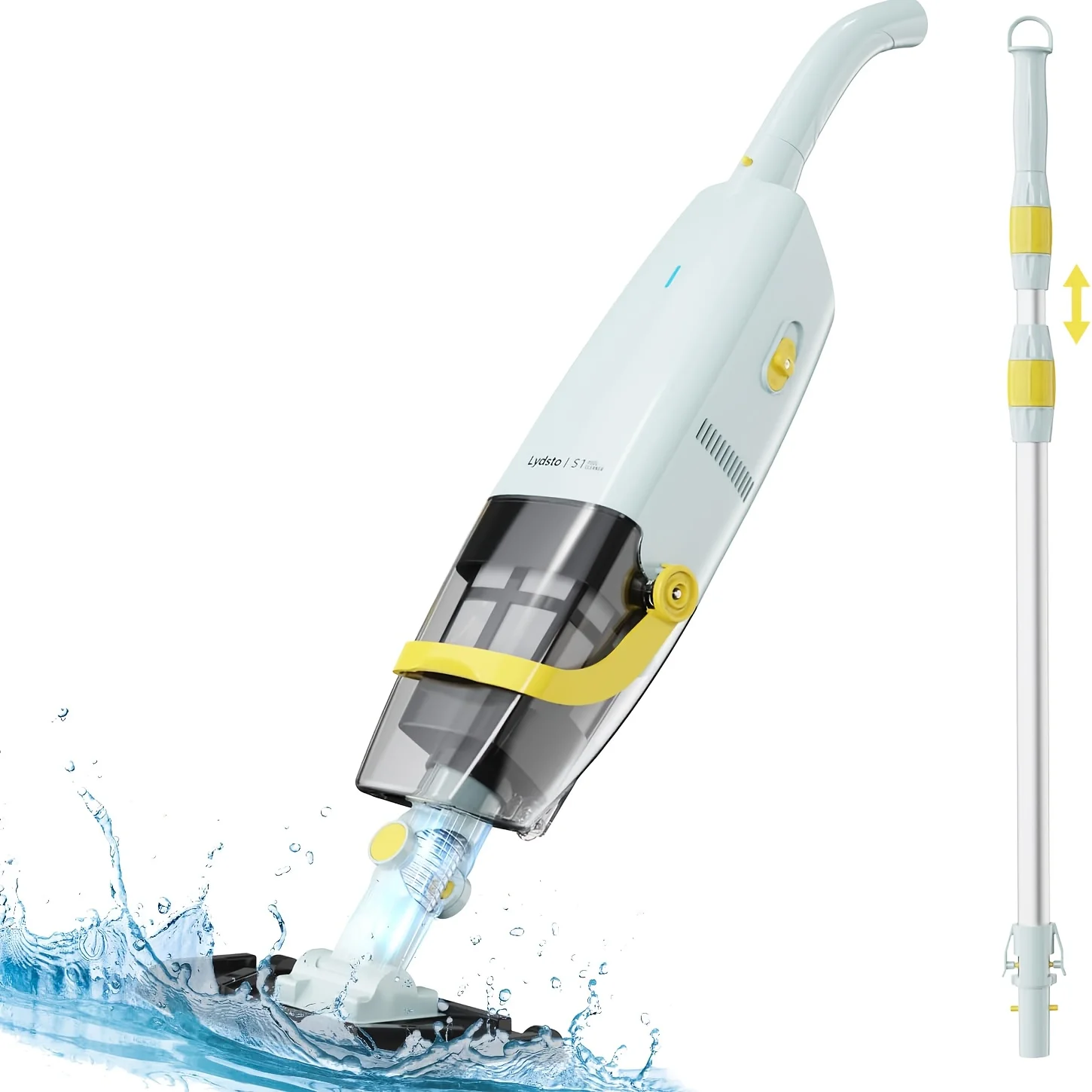 Lydsto Handheld Pool Vacuum with Retractable Rod, Rechargeable Pool Cleaner with 60 Minutes of Operation And Powerful Suction to Clean Debris from Above/Underground Pools, Spa Pools And Hot Tubs
Lydsto Handheld Pool Vacuum with Retractable Rod, Rechargeable Pool Cleaner with 60 Minutes of Operation And Powerful Suction to Clean Debris from Above/Underground Pools, Spa Pools And Hot Tubs