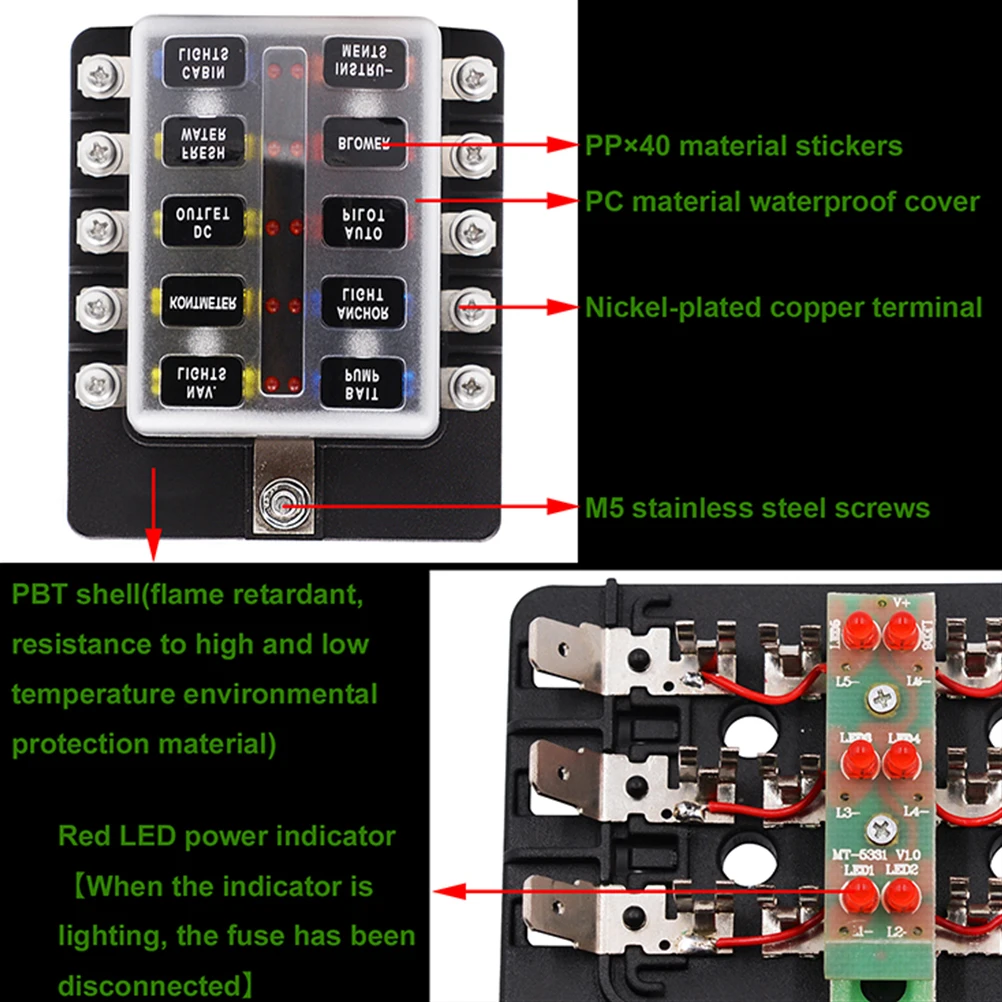 Universal 10 Way Box Sturdy Compact Automotive Accessory Transparent Cover Dust Moisture Protection For Small Fuses Vehicle
Universal 10 Way Box Sturdy Compact Automotive Accessory Transparent Cover Dust Moisture Protection For Small Fuses Vehicle