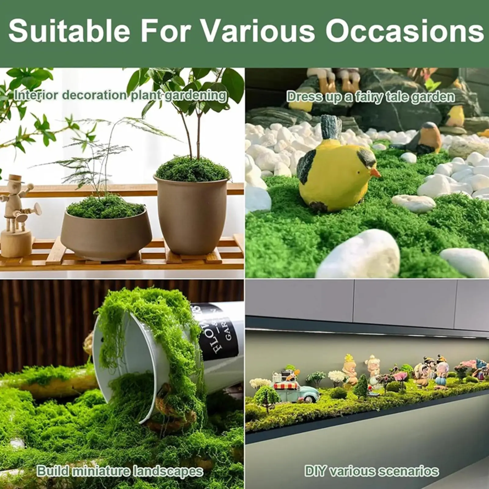 Decorative Moss DIY Soft Flexible Waterproof Realistic Faux Plants Garden Decor For Home Decor Office Apartment Balcony Yard
Decorative Moss DIY Soft Flexible Waterproof Realistic Faux Plants Garden Decor For Home Decor Office Apartment Balcony Yard
