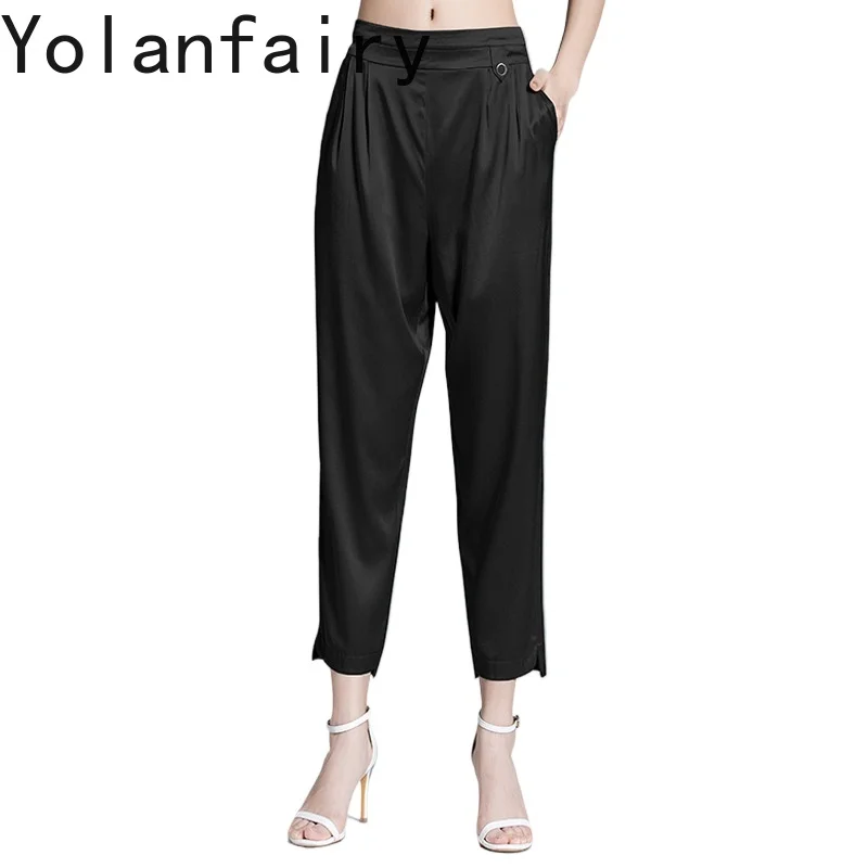 YOLANFAIRY 95% Mulberry Silk 5%Spandex Pants for Women 2026 Summer High Waist Casual Pants Trousers Woman Nine-point Harem Pants
YOLANFAIRY 95% Mulberry Silk 5%Spandex Pants for Women 2026 Summer High Waist Casual Pants Trousers Woman Nine-point Harem Pants