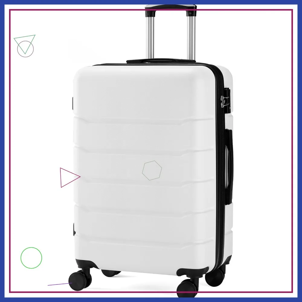 28 Inch Hardside Carry-On Luggage with Double Spinner Wheels, TSA Lock, Expandable Lightweight Suitcase in White
28 Inch Hardside Carry-On Luggage with Double Spinner Wheels, TSA Lock, Expandable Lightweight Suitcase in White