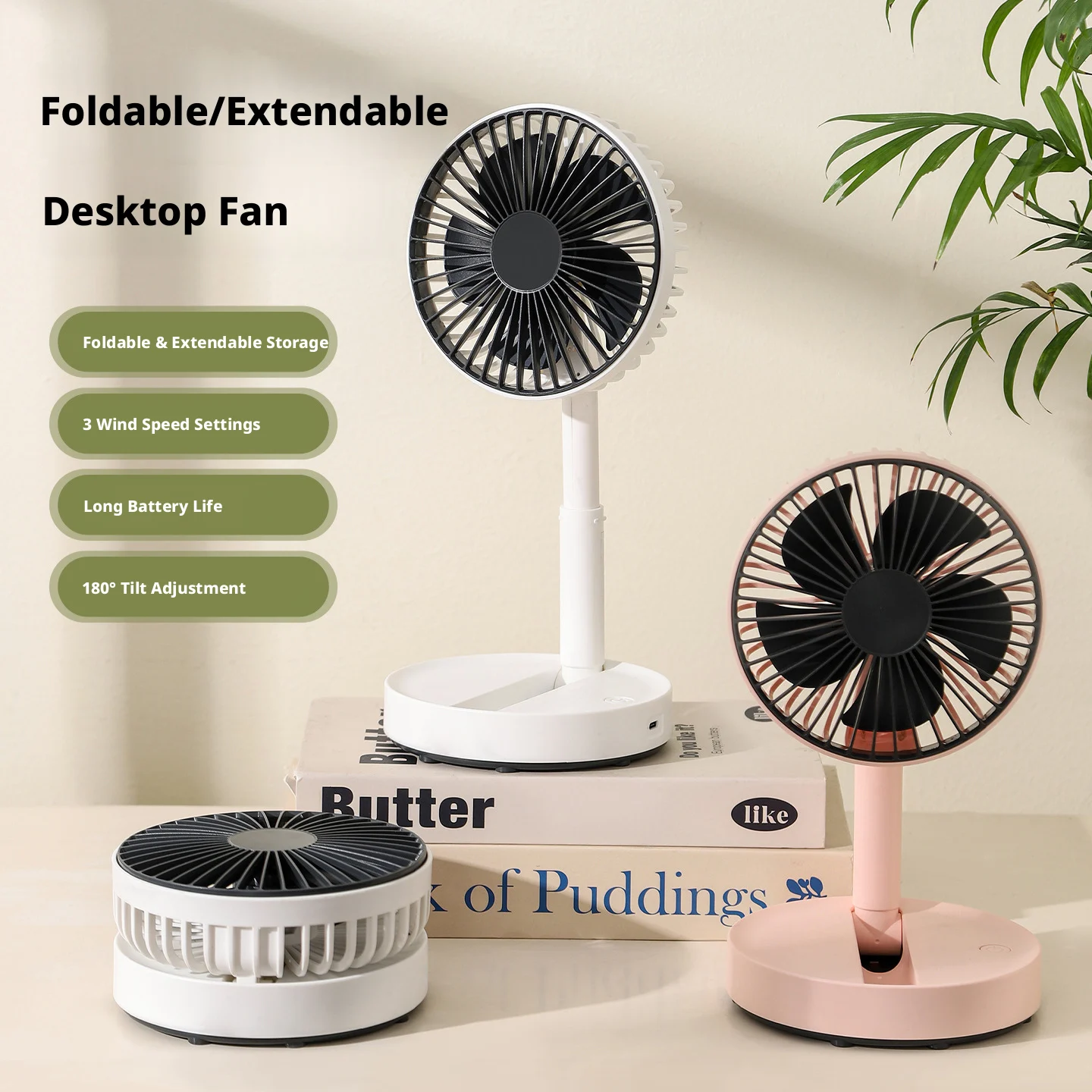 Portable Foldable Desk Fan | Telescopic Stand | 3 Wind Speeds | 180° Adjustable | Rechargeable USB Fan for Home Office Travel
Portable Foldable Desk Fan | Telescopic Stand | 3 Wind Speeds | 180° Adjustable | Rechargeable USB Fan for Home Office Travel