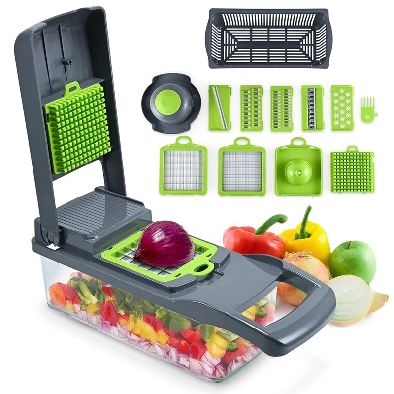 16 In 1 Vegetable Chopper Handle Grinder Food Grade With Basket Fruit Chopper Potato Onion Choppers Cutting Kitchen Utensil
16 In 1 Vegetable Chopper Handle Grinder Food Grade With Basket Fruit Chopper Potato Onion Choppers Cutting Kitchen Utensil