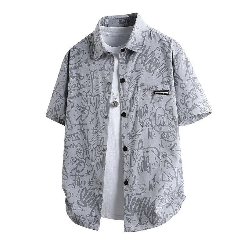 Casual Summer Men's Flower Shirt Short Sleeve Loose Fit Hong Kong Style Polyester Material Thin Model Neutral Wind Pocket Design
Casual Summer Men's Flower Shirt Short Sleeve Loose Fit Hong Kong Style Polyester Material Thin Model Neutral Wind Pocket Design