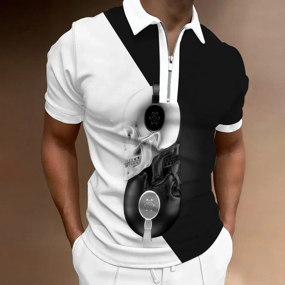New Summer High Quality Men Polo Shirts High Street Print Casual Short Sleeve Mens Shirts Turn-Down Collar Zipper Polo Shirt Men
New Summer High Quality Men Polo Shirts High Street Print Casual Short Sleeve Mens Shirts Turn-Down Collar Zipper Polo Shirt Men
