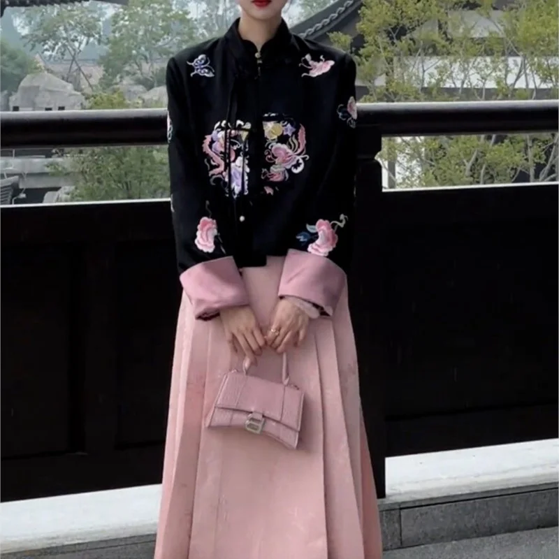 New Chinese Style Knot Button Shirt Improved Hanfu Skirt Two-Piece Suit for Women
New Chinese Style Knot Button Shirt Improved Hanfu Skirt Two-Piece Suit for Women