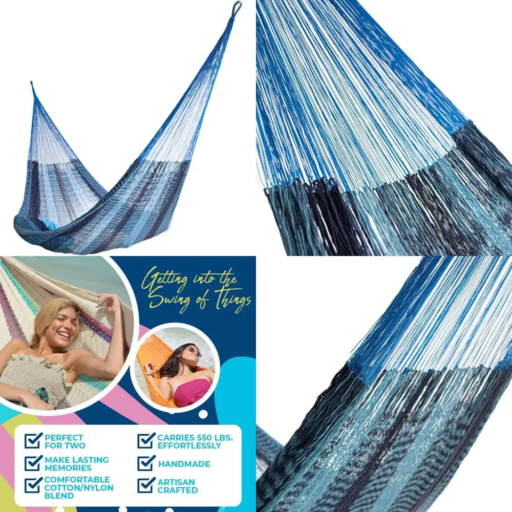 Материнский гамак Юкатан ручной работы синего цвета — большой размер, традиционно изготовленный для комфорта
Материнский гамак Юкатан ручной работы синего цвета — большой размер, традиционно изготовленный для комфорта