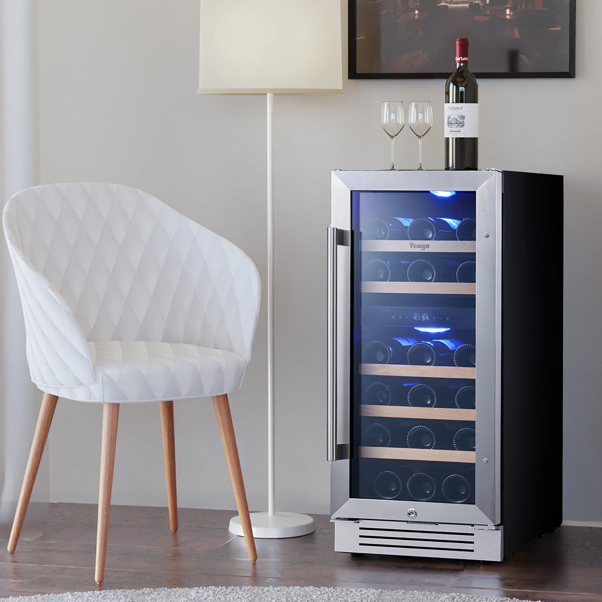 Холодильник для вина Yeego 85L (28 бутылок) - 5-18 ° C/40-65 ° F Dual-Temp Precision, 25 дБ с бесшумным охлаждением и полки из бука для дома/офиса
Холодильник для вина Yeego 85L (28 бутылок) - 5-18 ° C/40-65 ° F Dual-Temp Precision, 25 дБ с бесшумным охлаждением и полки из бука для дома/офиса