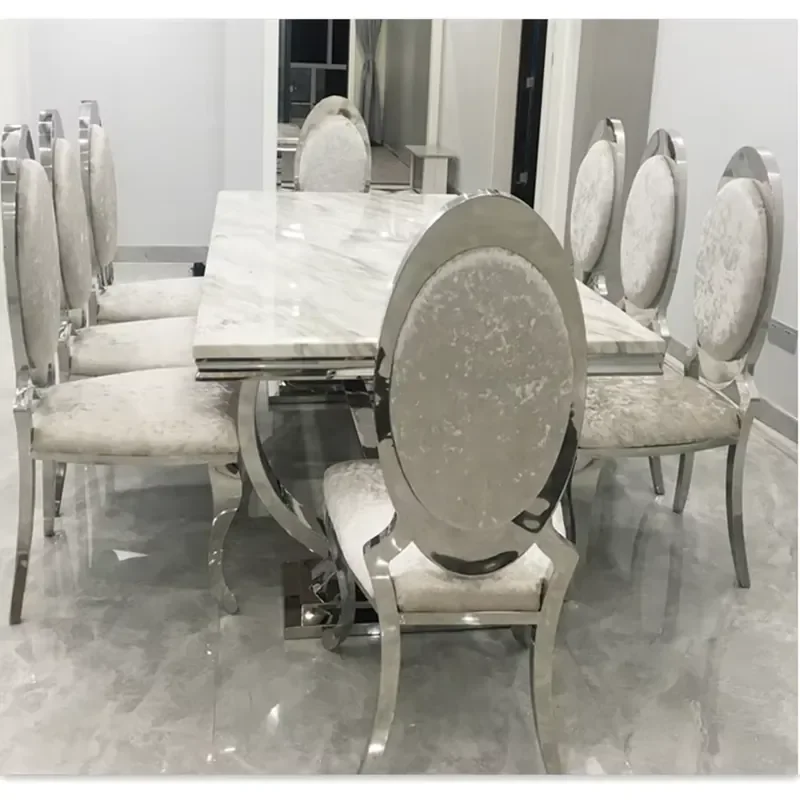 Light Stainless Steel Marble Top 2m /2.4m 8 to 10 Seater Dining Table
Light Stainless Steel Marble Top 2m /2.4m 8 to 10 Seater Dining Table