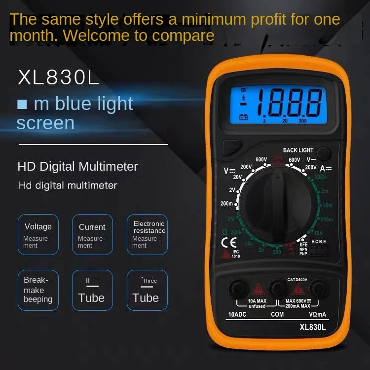 Digital Multimeter Dt9205a High Precision Electronic Digital Display Multimeter Electrician Maintenance Avometer Anti-Burn 830B
Digital Multimeter Dt9205a High Precision Electronic Digital Display Multimeter Electrician Maintenance Avometer Anti-Burn 830B