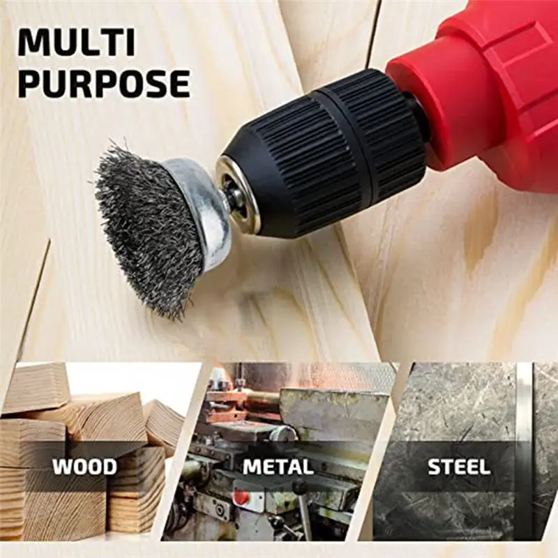 A24I 15 Pack Wire Brush Set with 1/4 Inch Hex Shank, Wire Cup Brush for Drill, Mold Wire Brush for Drill Bit
A24I 15 Pack Wire Brush Set with 1/4 Inch Hex Shank, Wire Cup Brush for Drill, Mold Wire Brush for Drill Bit