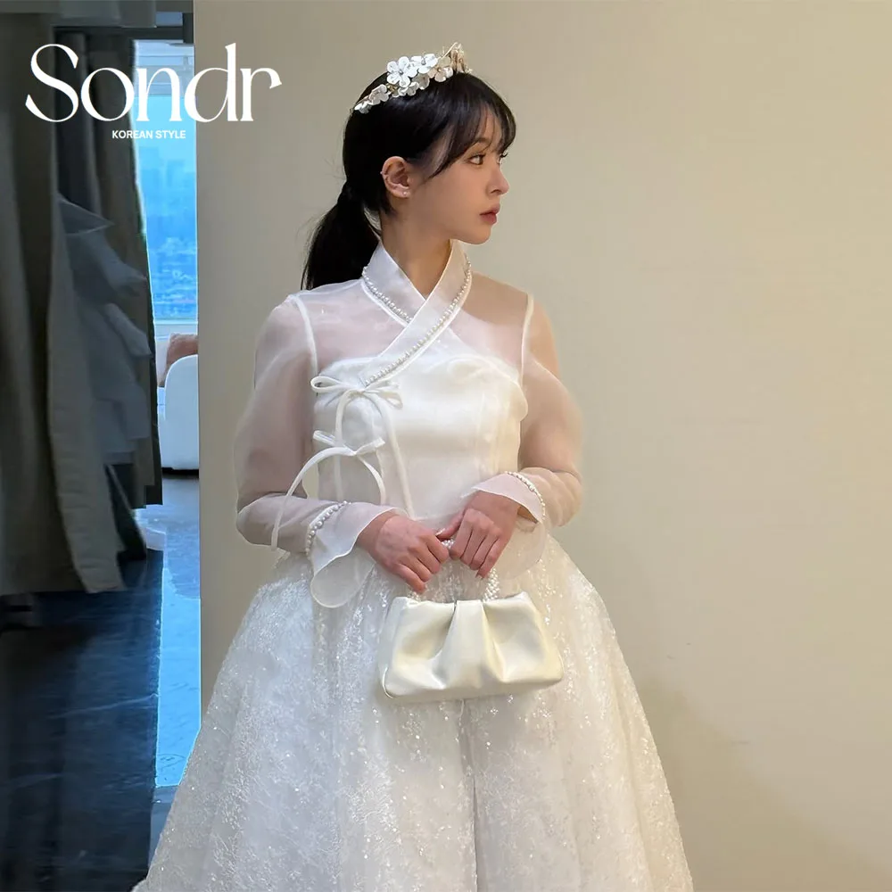 Sondr Customized Vintage Korean Hanbok Wedding Dresses Soft Tulle Full Sleeves Floor Length Elegant Bridal Gowns 웨딩드레스
Sondr Customized Vintage Korean Hanbok Wedding Dresses Soft Tulle Full Sleeves Floor Length Elegant Bridal Gowns 웨딩드레스