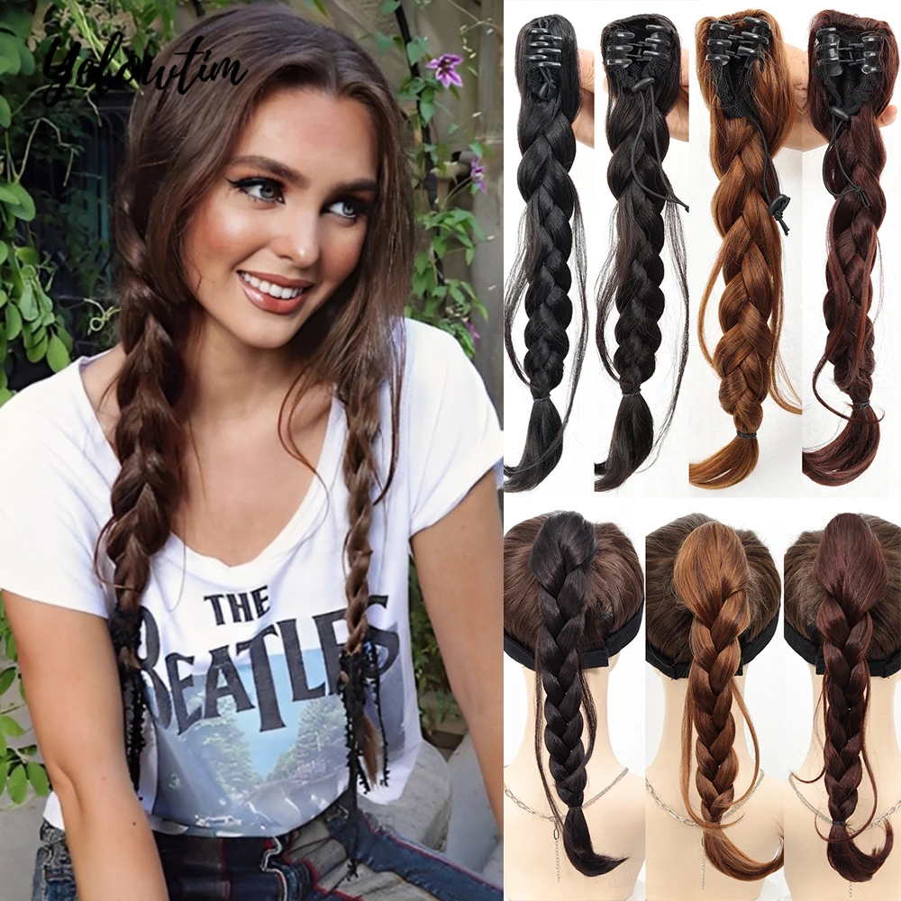 Yelowtim Synthetic Long Claw Clip On Bow Braid Ponytail Hair Extensions Pony Tail Hair piece For Women Heat Resistant Daily
Yelowtim Synthetic Long Claw Clip On Bow Braid Ponytail Hair Extensions Pony Tail Hair piece For Women Heat Resistant Daily
