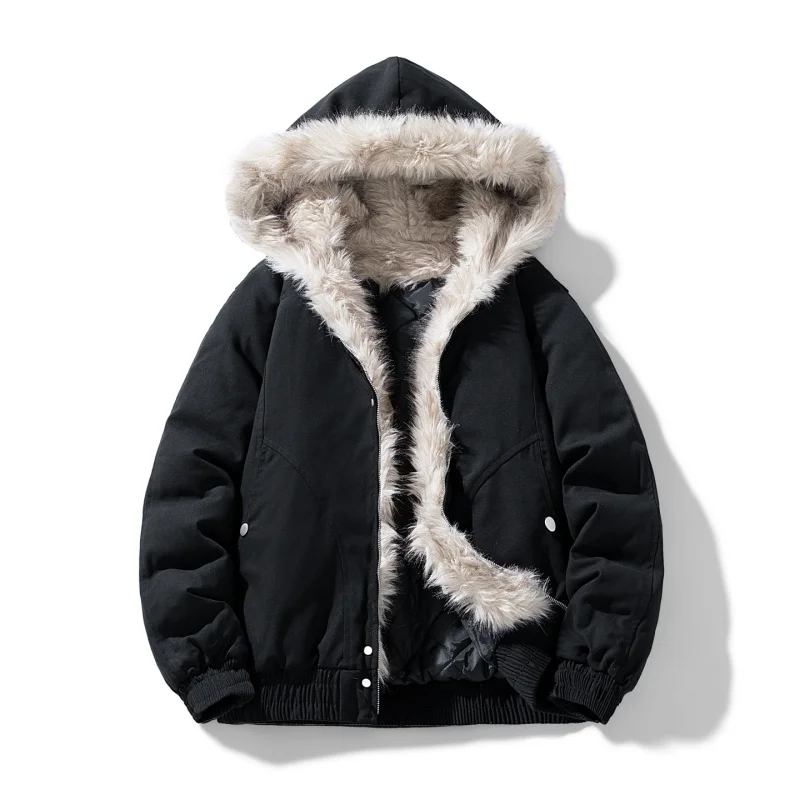Winter Jacket Men Liner Fur Loose Coat Fur Collar Hooded Thick Parkas Casual Outerwear Cotton Padded Jackets Waterproof Puffer
Winter Jacket Men Liner Fur Loose Coat Fur Collar Hooded Thick Parkas Casual Outerwear Cotton Padded Jackets Waterproof Puffer