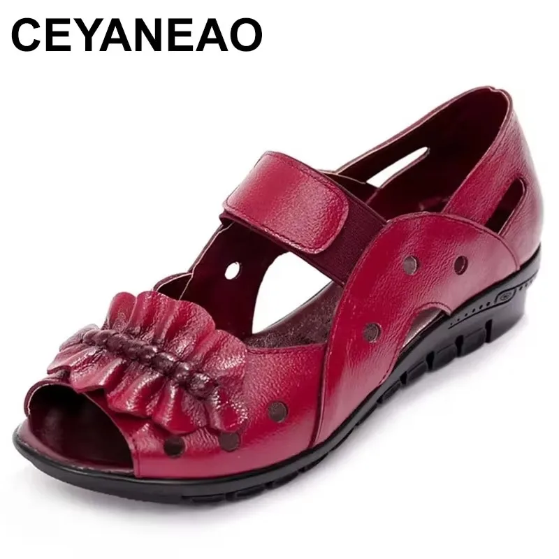 2025 Summer Genuine Leather Ladies Fashion Flat Sandals Hollow Open Toe Women Sandals Soft Comfortable Casual Women Shoes
2025 Summer Genuine Leather Ladies Fashion Flat Sandals Hollow Open Toe Women Sandals Soft Comfortable Casual Women Shoes