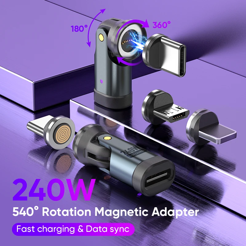 540° Rotating Magnetic Adapter 240W Fast Charging USB C/L/Micro USB 3 in 1 Converter,Suitable for iPhone 17,Samsung Galaxy A 17
540° Rotating Magnetic Adapter 240W Fast Charging USB C/L/Micro USB 3 in 1 Converter,Suitable for iPhone 17,Samsung Galaxy A 17
